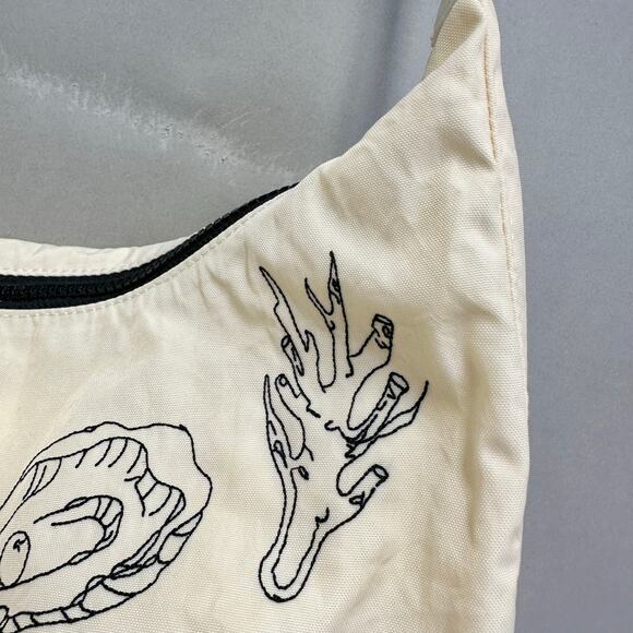 Baggu Medium nylon crescent bag in Embroidered Shells crossbody adjustable NWT - Picture 16 of 16